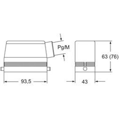 Obudowa wtyku, C-TYPE, MAO 16 L32 - schemat seria