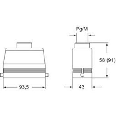 Obudowa wtyku, C-TYPE, MAV 16 L32 - schemat seria