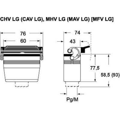 Obudowa wtyku, C-TYPE, MHV 06 LG25 - schemat 1