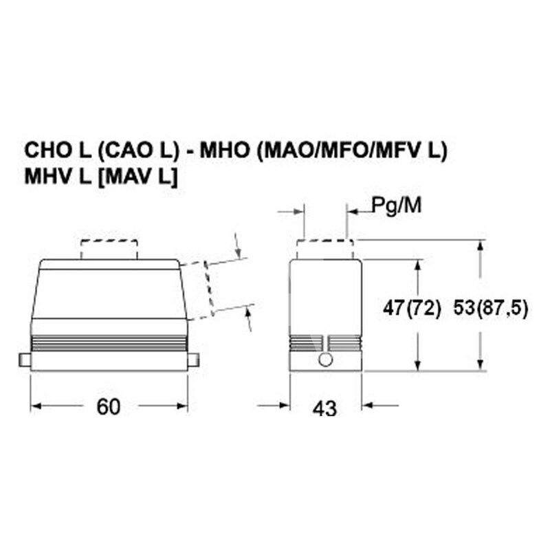 Obudowa wtyku, C-TYPE, MAO 06 L25 - schemat 1