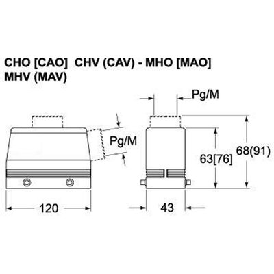 Obudowa wtyku, C-TYPE, MAO 24.32 - schemat 1