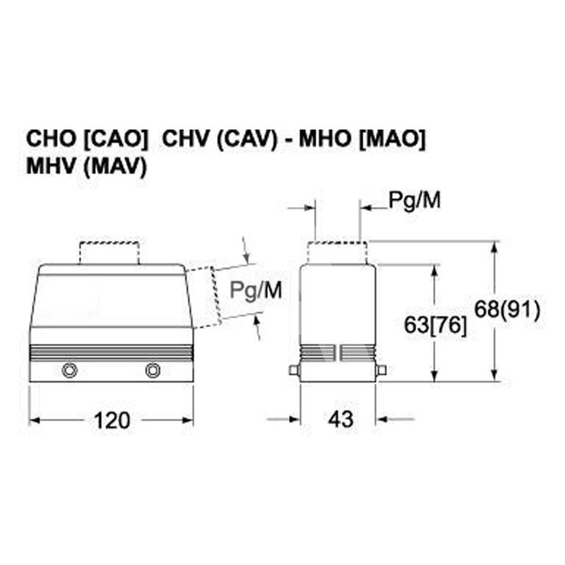 Obudowa wtyku, C-TYPE, MAO 24.32 - schemat 1
