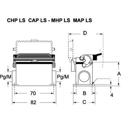 Obudowa cokołowa, C-TYPE, MAP 06 LS32 - schemat 1