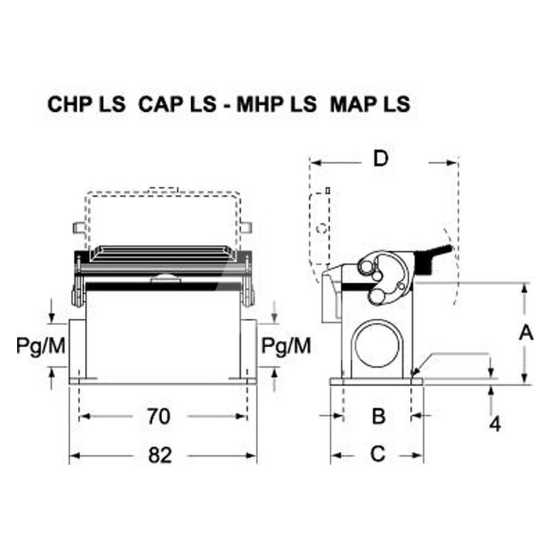Obudowa cokołowa, C-TYPE, MAP 06 LS32 - schemat 1