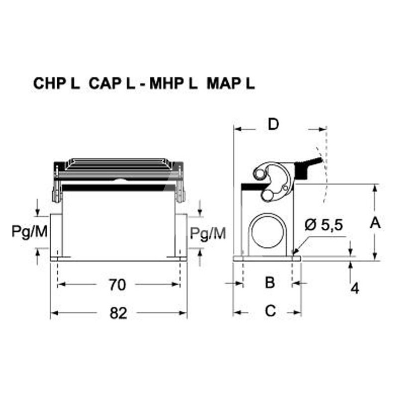 Obudowa cokołowa, C-TYPE, CHP 06 L - schemat 1