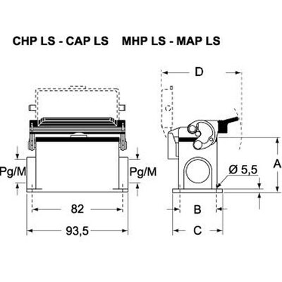 Obudowa cokołowa, C-TYPE, MAP 10 LS32 - schemat 1