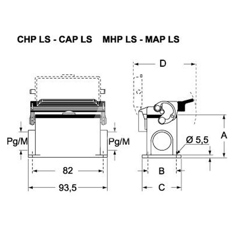 Obudowa cokołowa, C-TYPE, MAP 10 LS32 - schemat 1