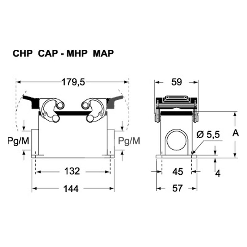 Obudowa cokołowa, C-TYPE, MAP 24 CS32 - schemat 1