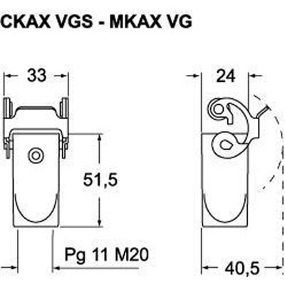 Obudowa wtyku, CKA, CKA 03 VGS - schemat 1