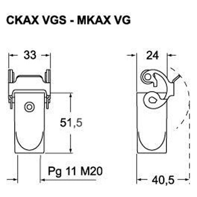 Obudowa wtyku, CKA, CKA 03 VGS - schemat 1