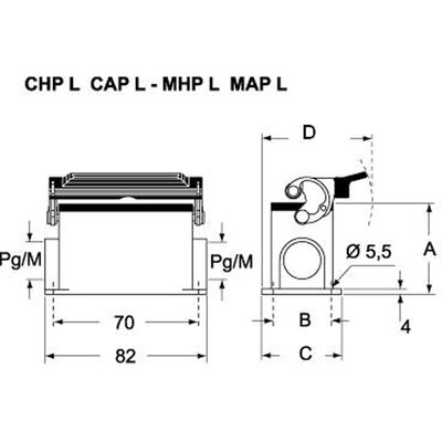 Obudowa cokołowa, C-TYPE, CHP 06 L - schemat 1