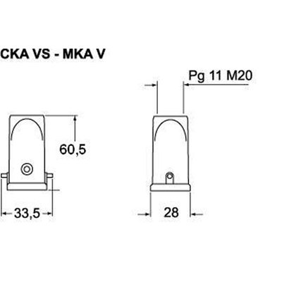 Obudowa wtyku, CKA, MKA V20 - schemat 1