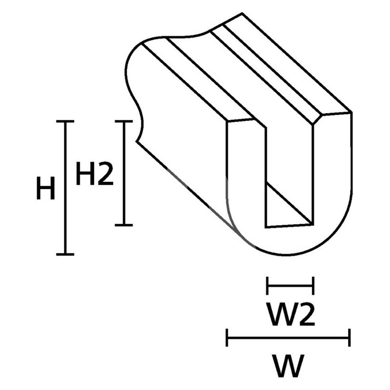 Osłona krawędzi 75 m, 800-00001 - schemat