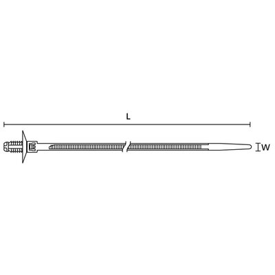 Opaska kablowa 165x4,6 mm, kolor czarny, 157-00302 - schemat
