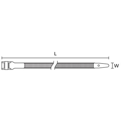 Opaska kablowa 123x9 mm, kolor czarny, 112-00025 - schemat