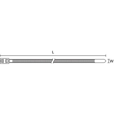 Opaska kablowa z podwójną główką, PA66HS, 117-05050 - schemat