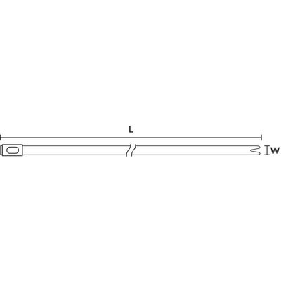 Opaska kablowa z zamkiem kulkowym i z powłoką, 111-00288 - schemat