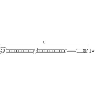 Opaska kablowa z otwartą główką, 109-00041 - schemat