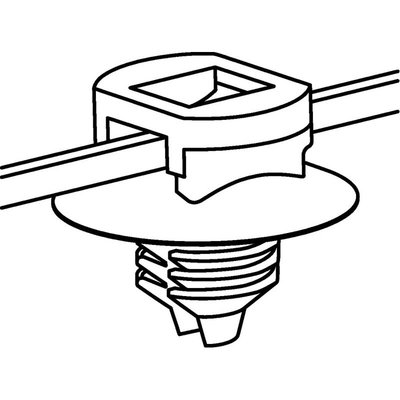 Opaska dwuczęściowa z mocowaniem choinkowym i z talerzykiem, PA66HS/PA66HIRHS, 156-01754 - schemat