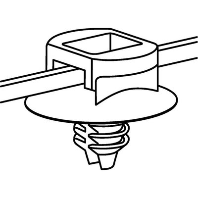 Opaska dwuczęściowa z mocowaniem choinkowym, PA66HS/PA66HIRHS, 156-01225 - schemat