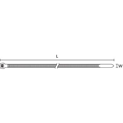 Opaska kablowa zewnętrznie ząbkowana, PEEK, 118-00116 - schemat