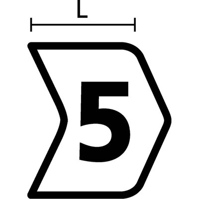 Oznacznik przewlekany, cięty, w kształcie strzałki, wstępnie zadrukowany, nadruk E, 515-01054 - schemat 2