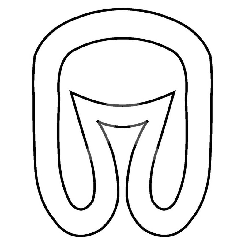 Oznacznik przewlekany, cięty, w kształcie strzałki, wstępnie zadrukowany, nadruk E, 515-01054 - schemat 1