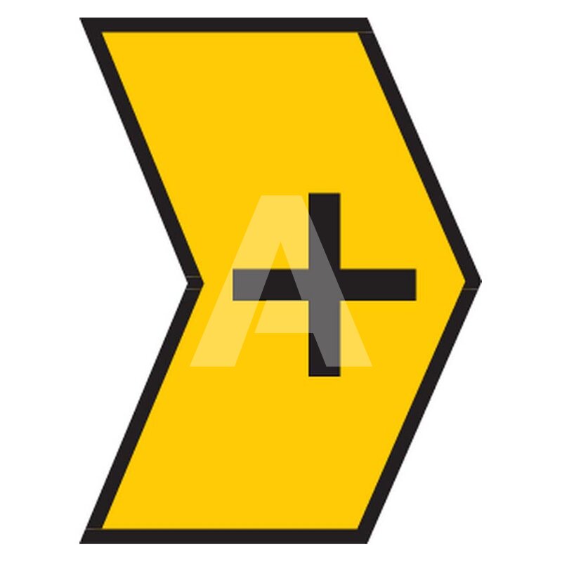 Oznacznik przewlekany, cięty, w kształcie strzałki, wstępnie zadrukowany,  nadruk +, 515-01704