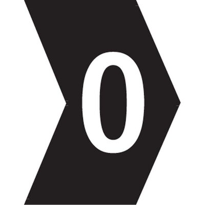 Oznacznik przewlekany, cięty, w kształcie strzałki, wstępnie zadrukowany, nadruk 0, 515-01600