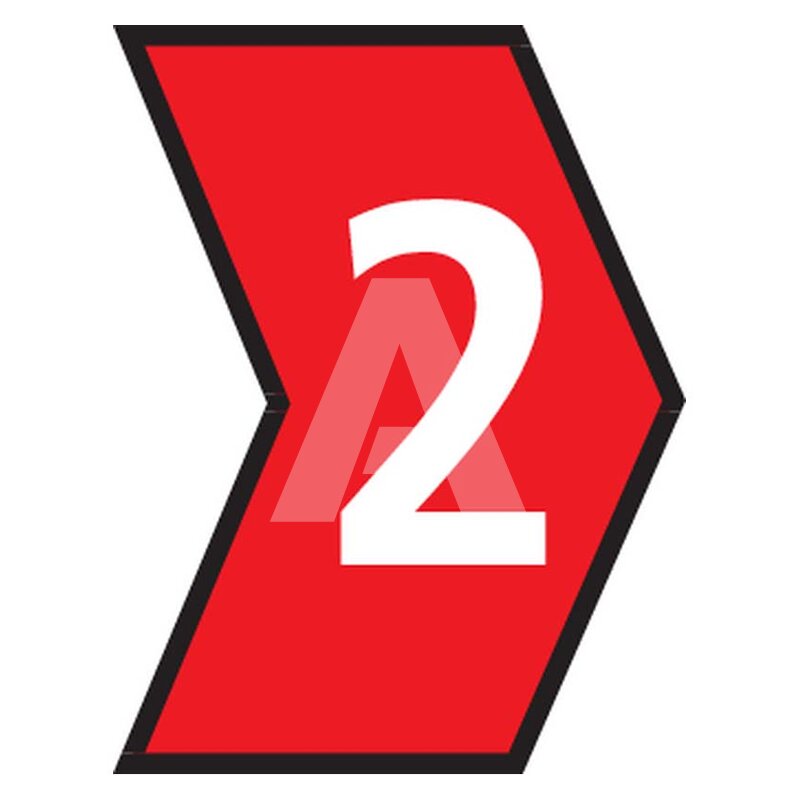 Oznacznik przewlekany, cięty, w kształcie strzałki, wstępnie zadrukowany, nadruk 2, 515-01622