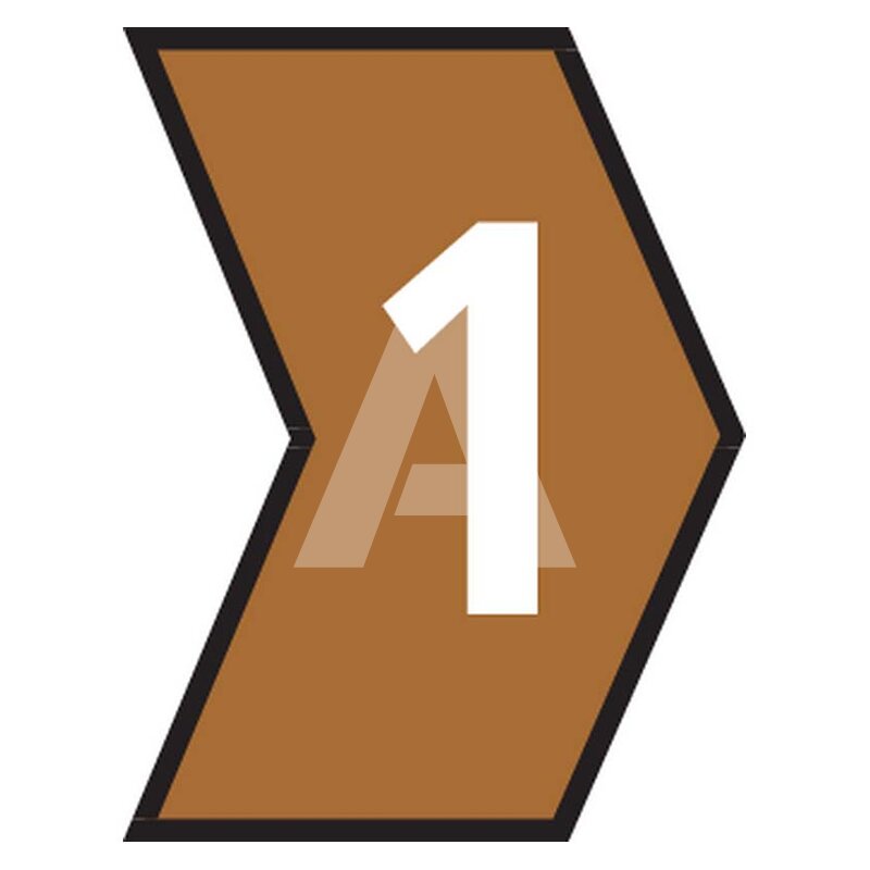 Oznacznik przewlekany, cięty, w kształcie strzałki, wstępnie zadrukowany, nadruk 1, 515-01611