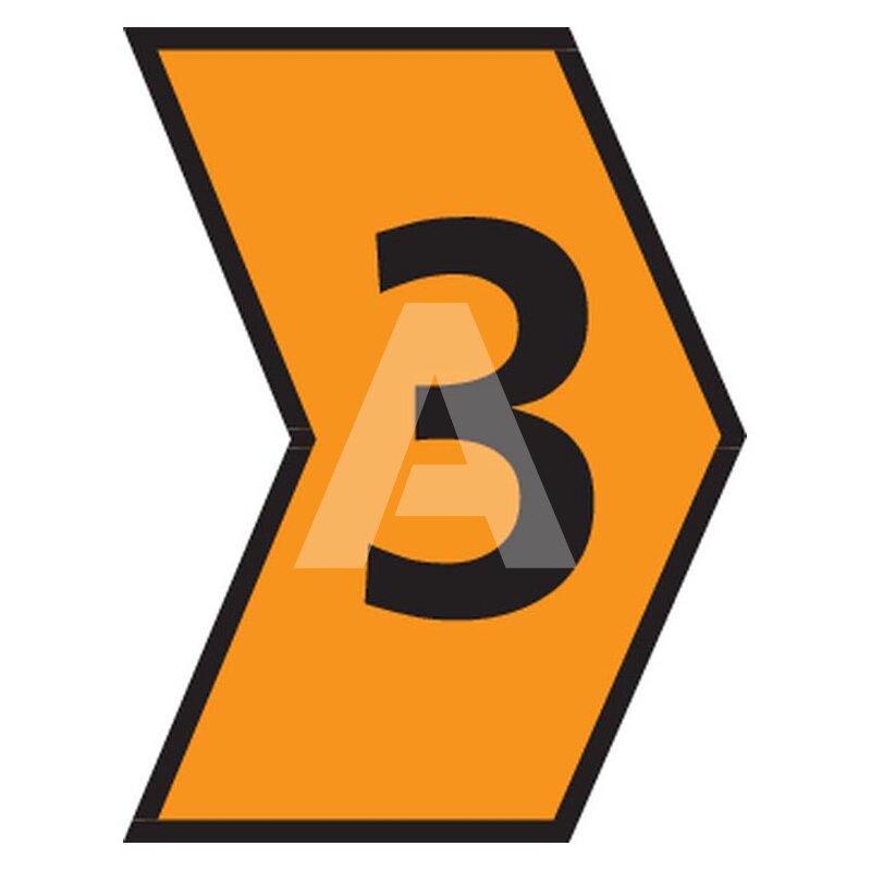 Oznacznik przewlekany, cięty, w kształcie strzałki, wstępnie zadrukowany, nadruk 3, 515-01633