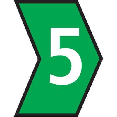 Oznacznik przewlekany, cięty, w kształcie strzałki, wstępnie zadrukowany, nadruk 5, 515-01655