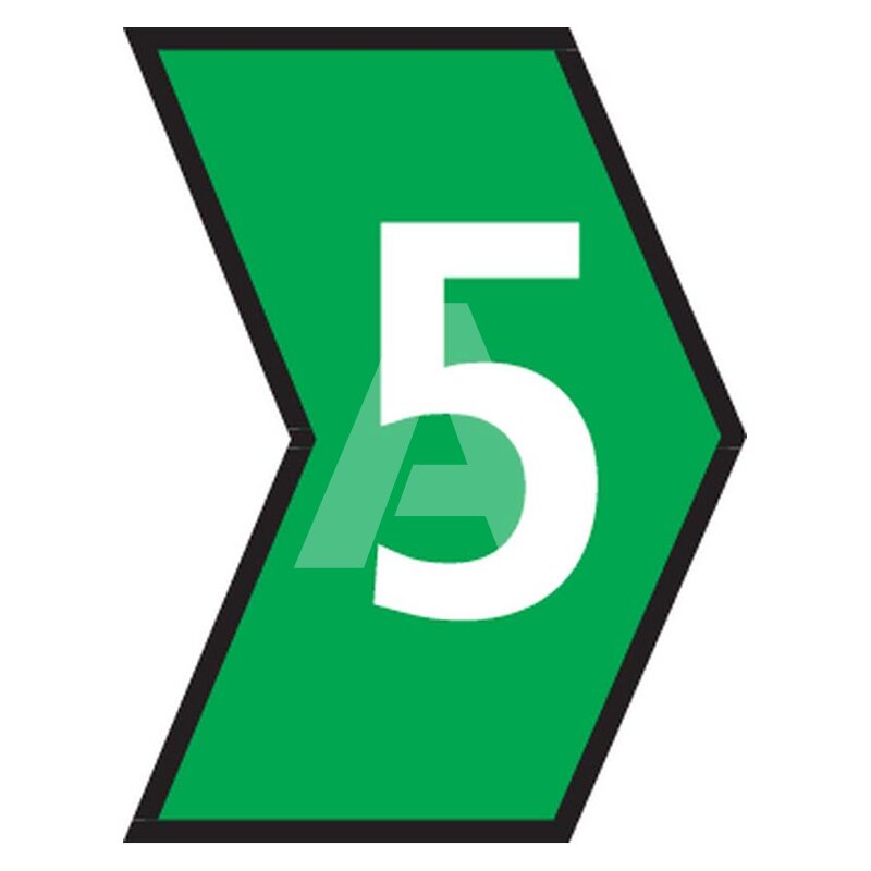 Oznacznik przewlekany, cięty, w kształcie strzałki, wstępnie zadrukowany, nadruk 5, 515-01655