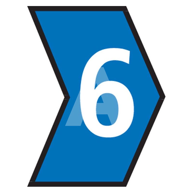 Oznacznik przewlekany, cięty, w kształcie strzałki, wstępnie zadrukowany, nadruk 6, 515-01666