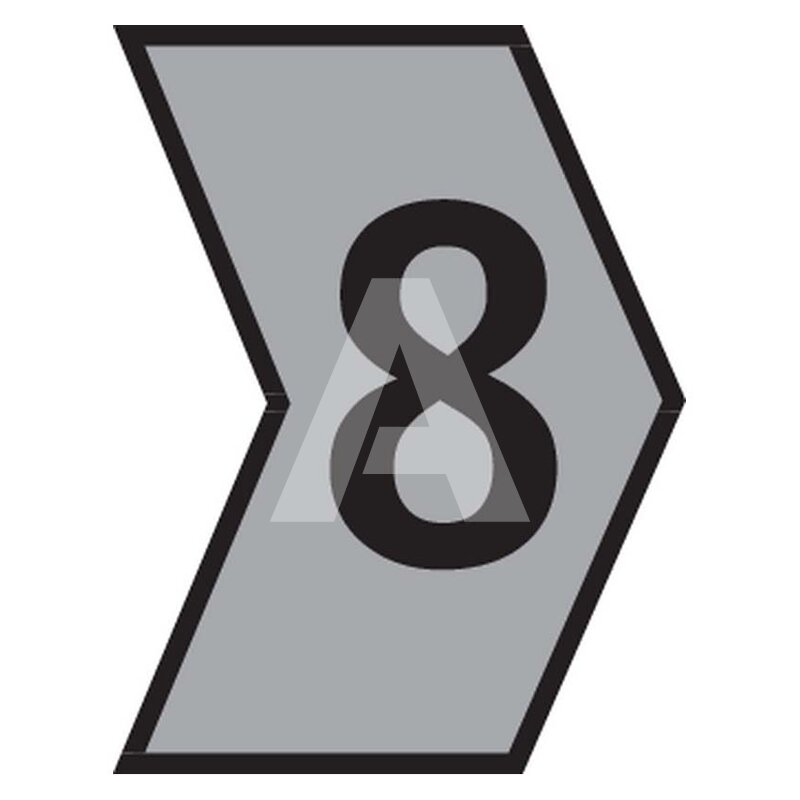 Oznacznik przewlekany, cięty, w kształcie strzałki, wstępnie zadrukowany, nadruk 8, 515-01688