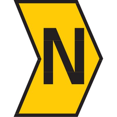 Oznacznik przewlekany, cięty, w kształcie strzałki, wstępnie zadrukowany, nadruk N, 515-01144