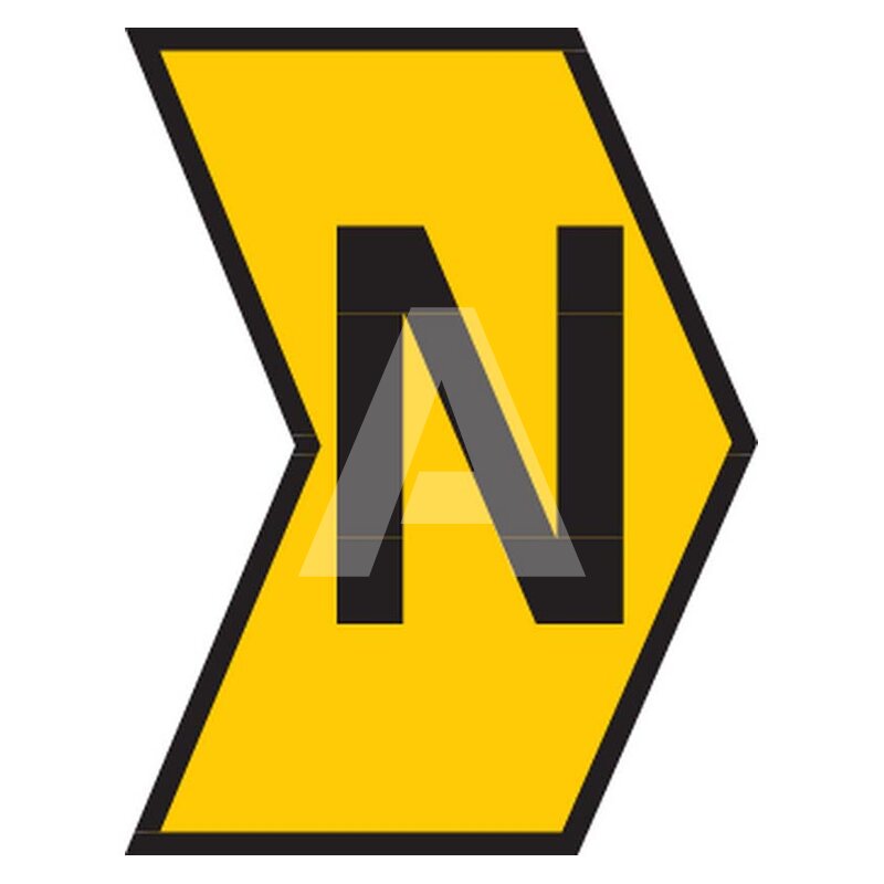 Oznacznik przewlekany, cięty, w kształcie strzałki, wstępnie zadrukowany, nadruk N, 515-01144