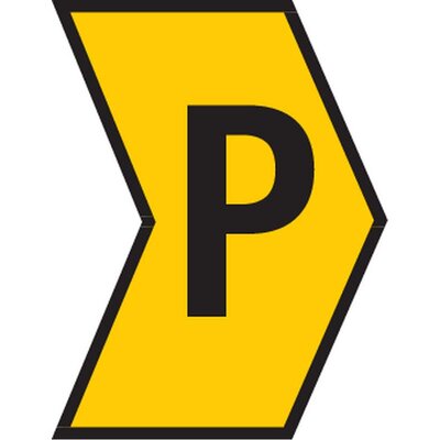 Oznacznik przewlekany, cięty, w kształcie strzałki, wstępnie zadrukowany, nadruk P, 515-01164