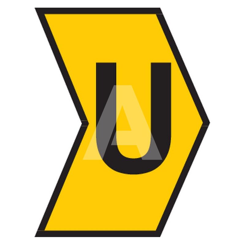 Oznacznik przewlekany, cięty, w kształcie strzałki, wstępnie zadrukowany, nadruk U, 515-01214