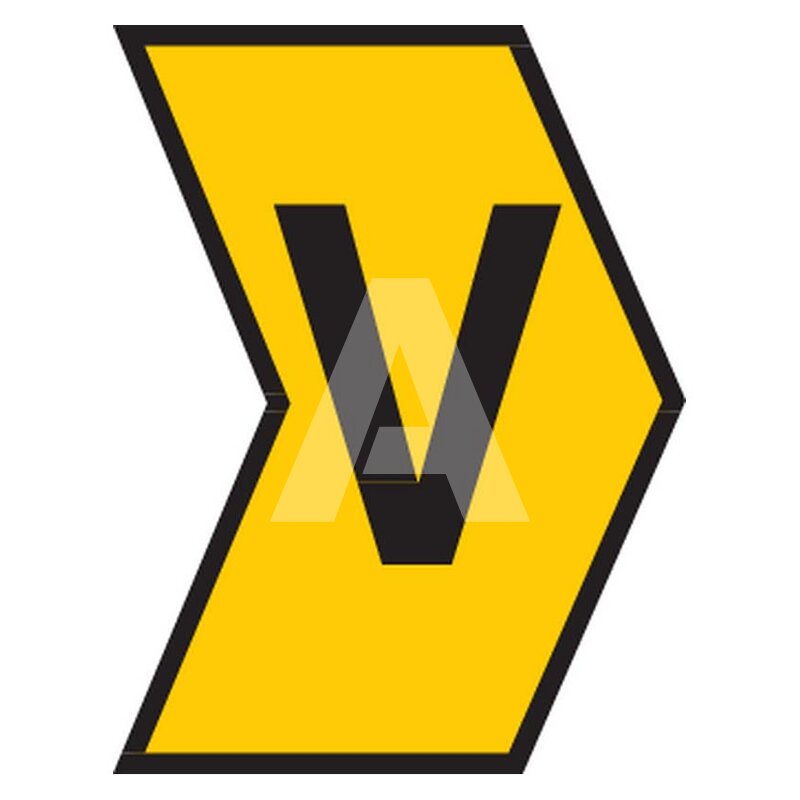 Oznacznik przewlekany, cięty, w kształcie strzałki, wstępnie zadrukowany, nadruk V, 515-01224