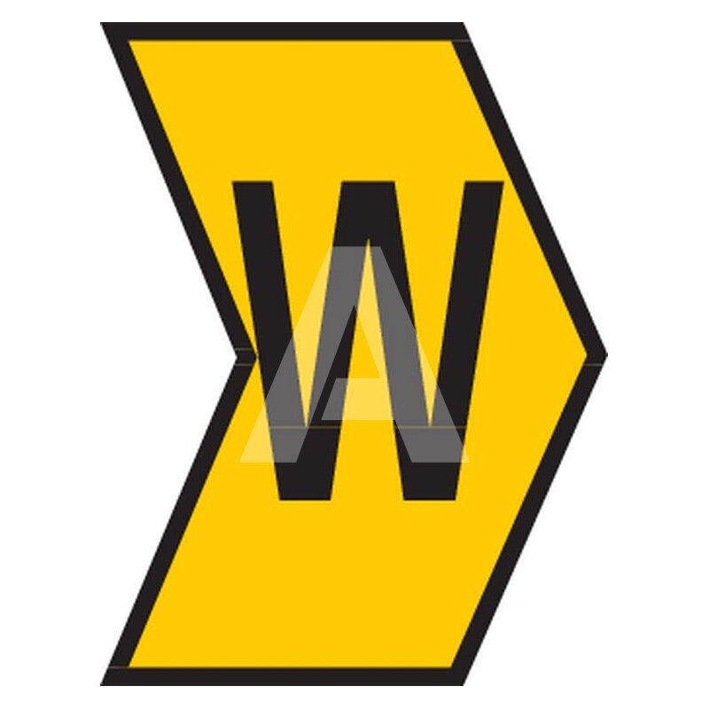 Oznacznik przewlekany, cięty, w kształcie strzałki, wstępnie zadrukowany, nadruk W, 515-01234