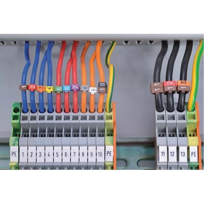 Oznacznik zatrzaskowy, wstępnie zadrukowany, nadruk +, 561-01702 - zastosowanie