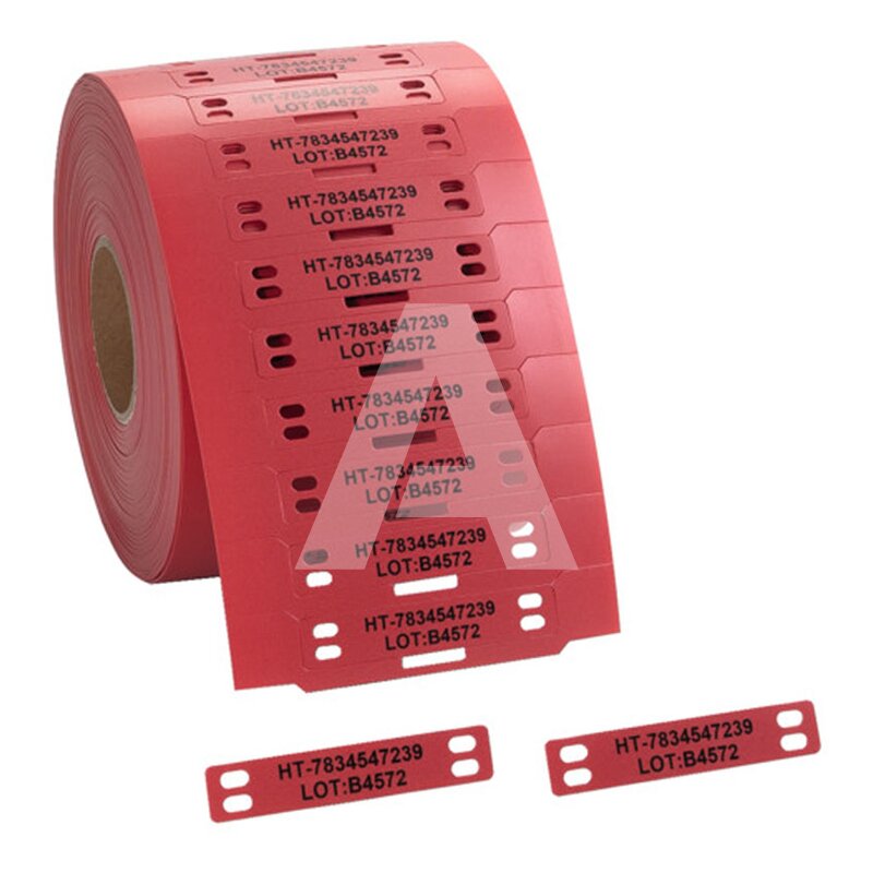 Oznaczniki montowane opaskami, do drukarek TT431 i TT4030, 11,6x60 mm, czerwone (1000 szt.), 556-80512 - zdjęcie 2