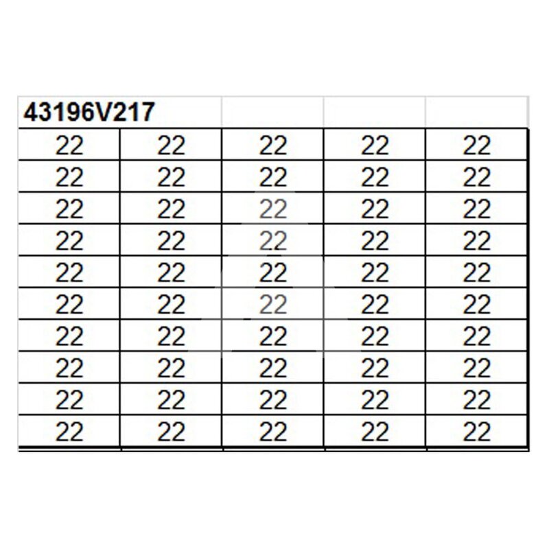 Oznacznik na złącze "22", 43196V217