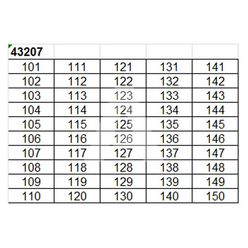 Oznacznik na złącze "101-150", 43207