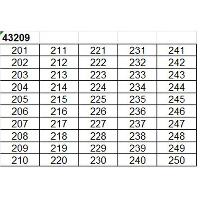 Oznacznik na złącze "201-250", 43209