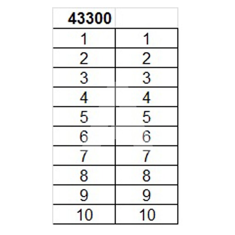 Oznacznik na złącze "1-10", 43300