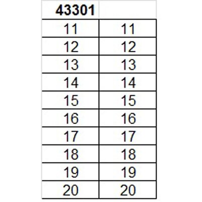 Oznacznik na złącze "11-20", 43301