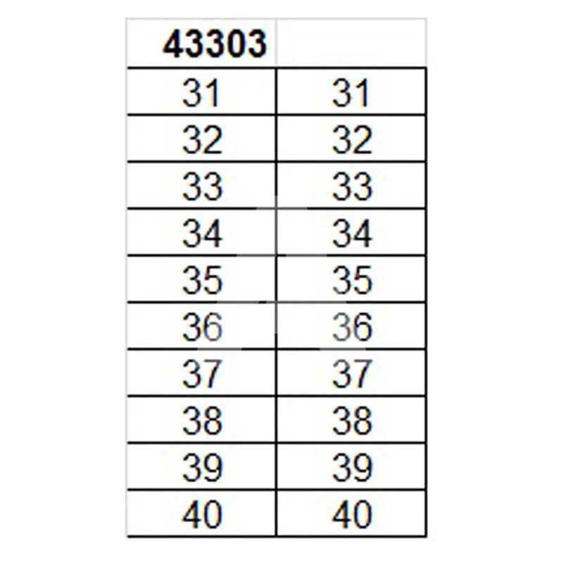 Oznacznik na złącze "31-40", 43303